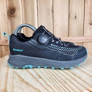 Icebug Haze GTX BOA Womens 7 Black Trail Running Shoes Hiking Sneakers Gore Tex‎